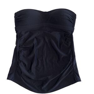 Athleta Black Strapless Bandeau Tankini Swim Top Size Small Tall